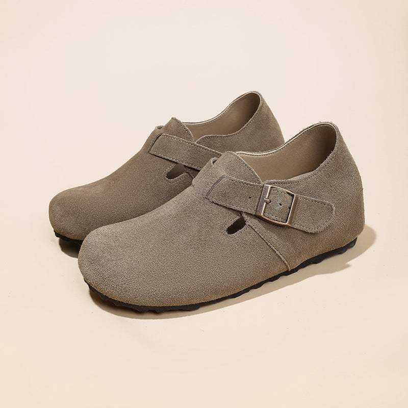 Women's Dynamic Waterproof Genuine Elevator Fleece-lined Cowhide Platform Outer Women's Casual Shoes