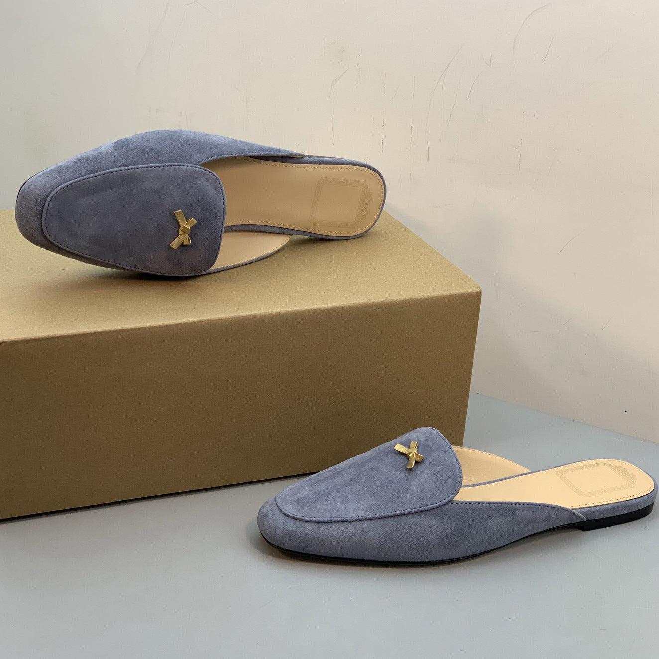 Women's Summer Bowknot Toe Cap Lazy Fashion Flat Slippers
