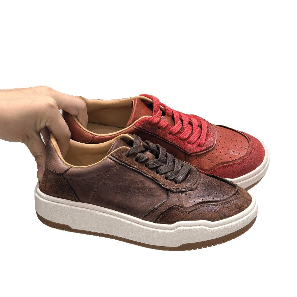 Women's Skate Genuine Thick-soled Red German Training Light Luxury White Women's Casual Shoes