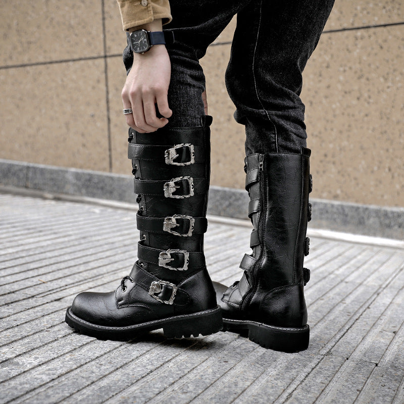 Men's Korean Style Trendy Martin High Leg Boots