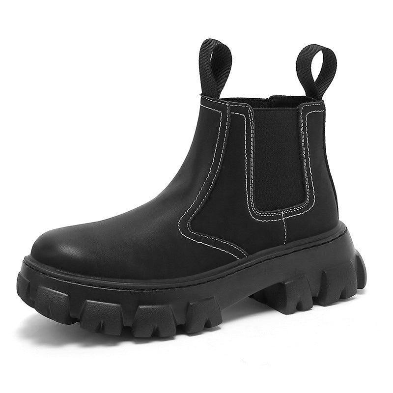 Men's British Style Veet Short Chelsea Platform Boots