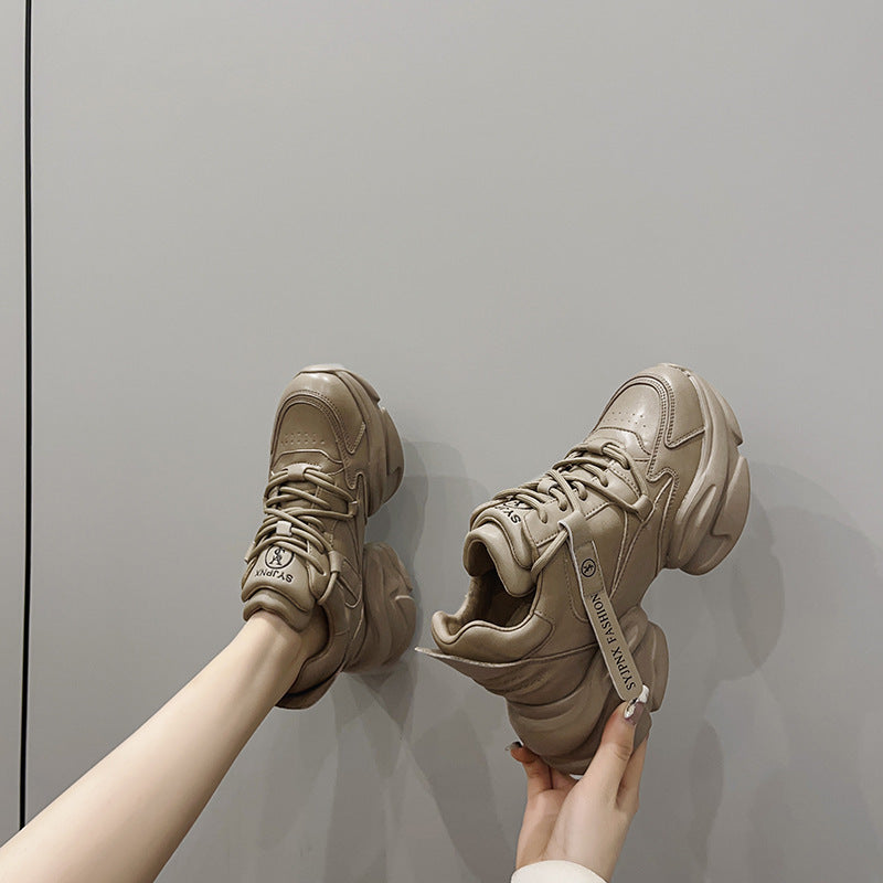 Women's Early Autumn Thick Bottom Slim Feet Color Casual Shoes