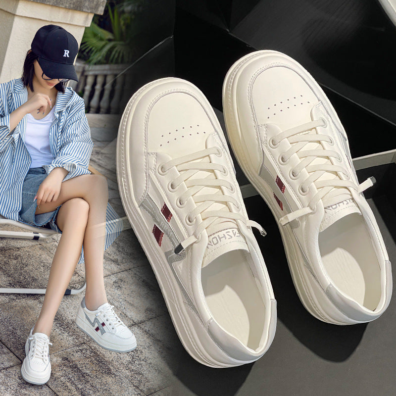 Women's White Spring Slip-on Wild Breathable Sneakers