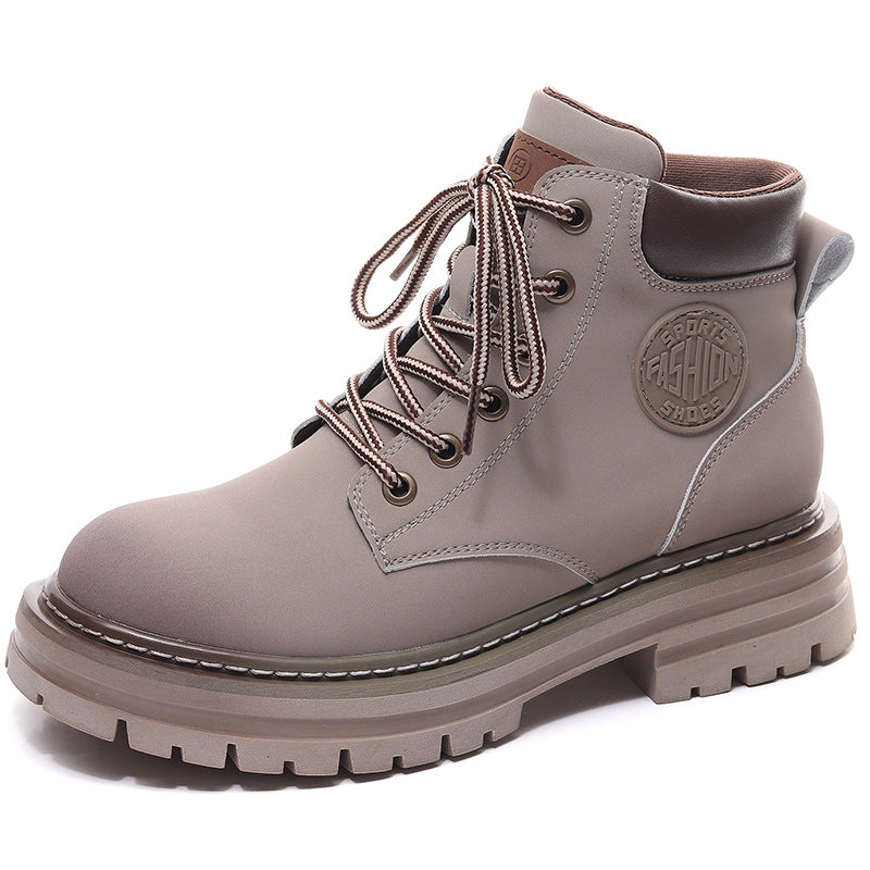 Women's Platform Martin Fashion Big Head Booties Worker Boots