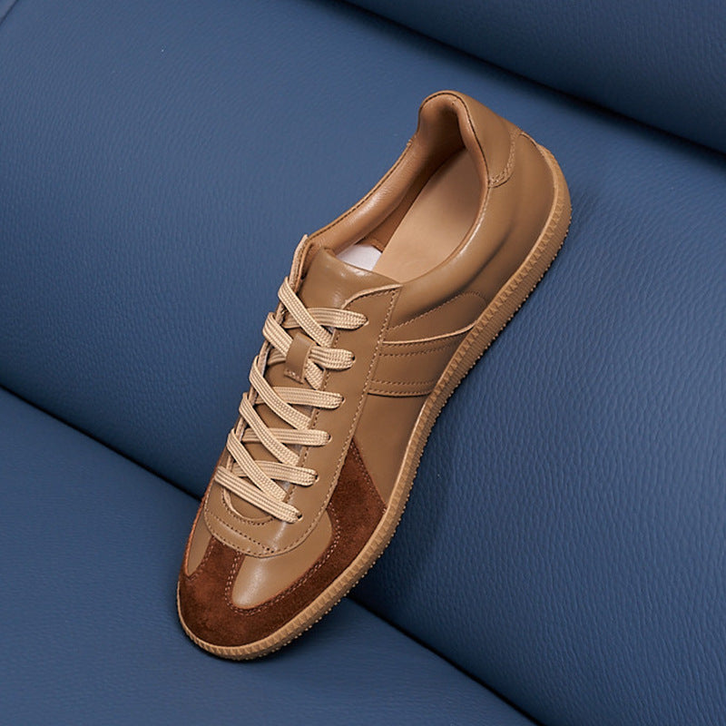 Men's Outdoor Sports Flat White German Training Sneakers