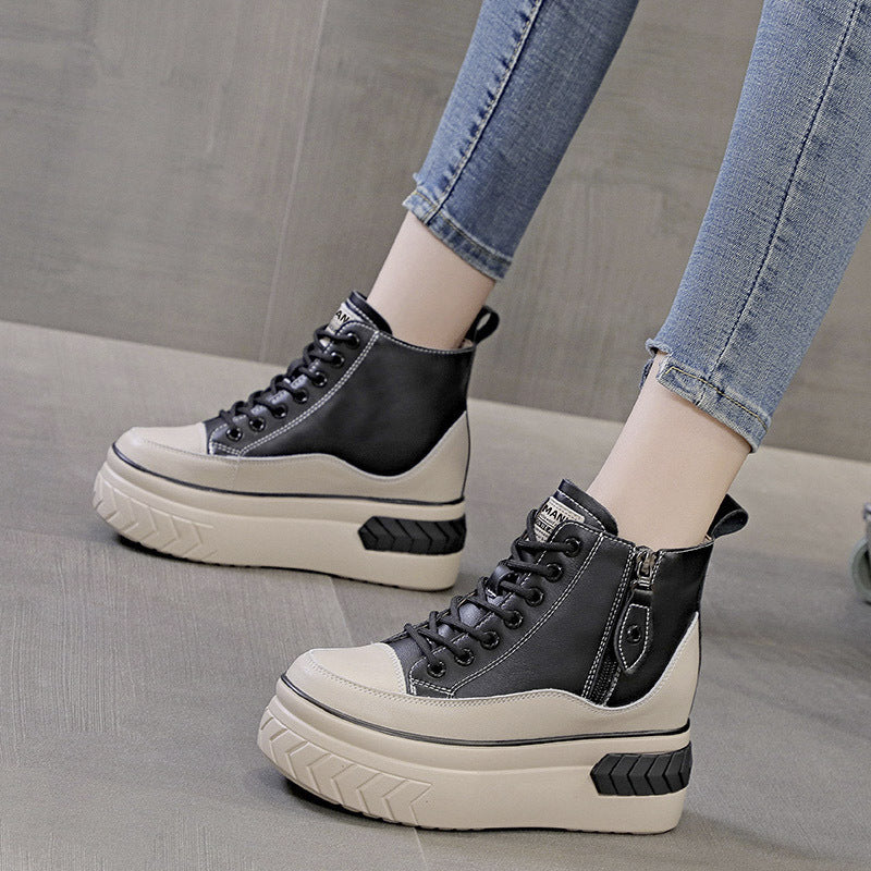 Women's Skate Trendy Autumn Platform High Height Increasing Women's Casual Shoes