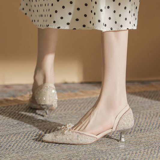 Women's Elegant Hollow Stiletto Pointed Toe Sexy Shallow Mouth Dress Heels