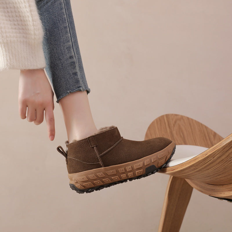 Women's Resin Sole Real Fur Thick Bottom Snow Boots