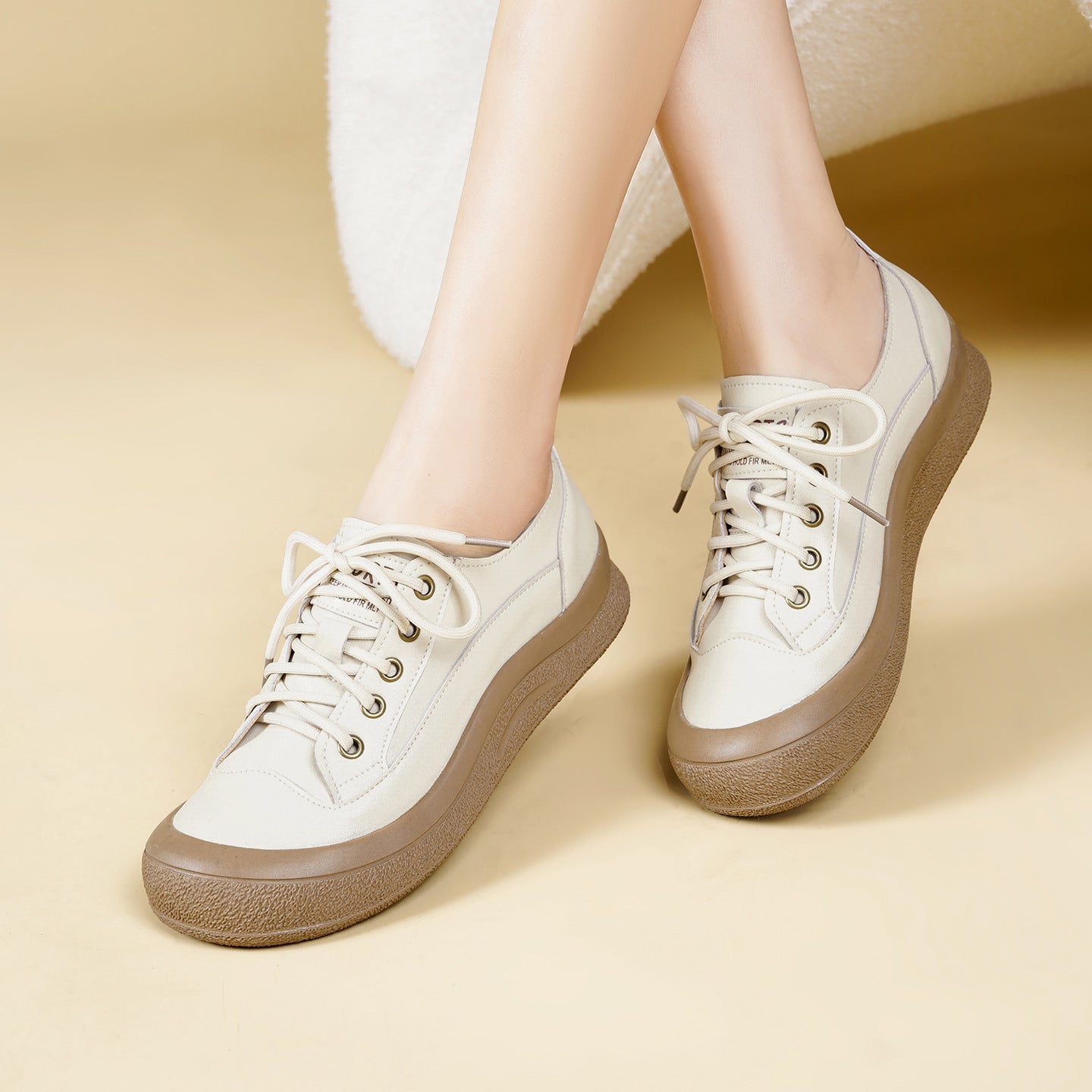 Women's White Spring Thick Bottom Sports Comfortable Women's Casual Shoes