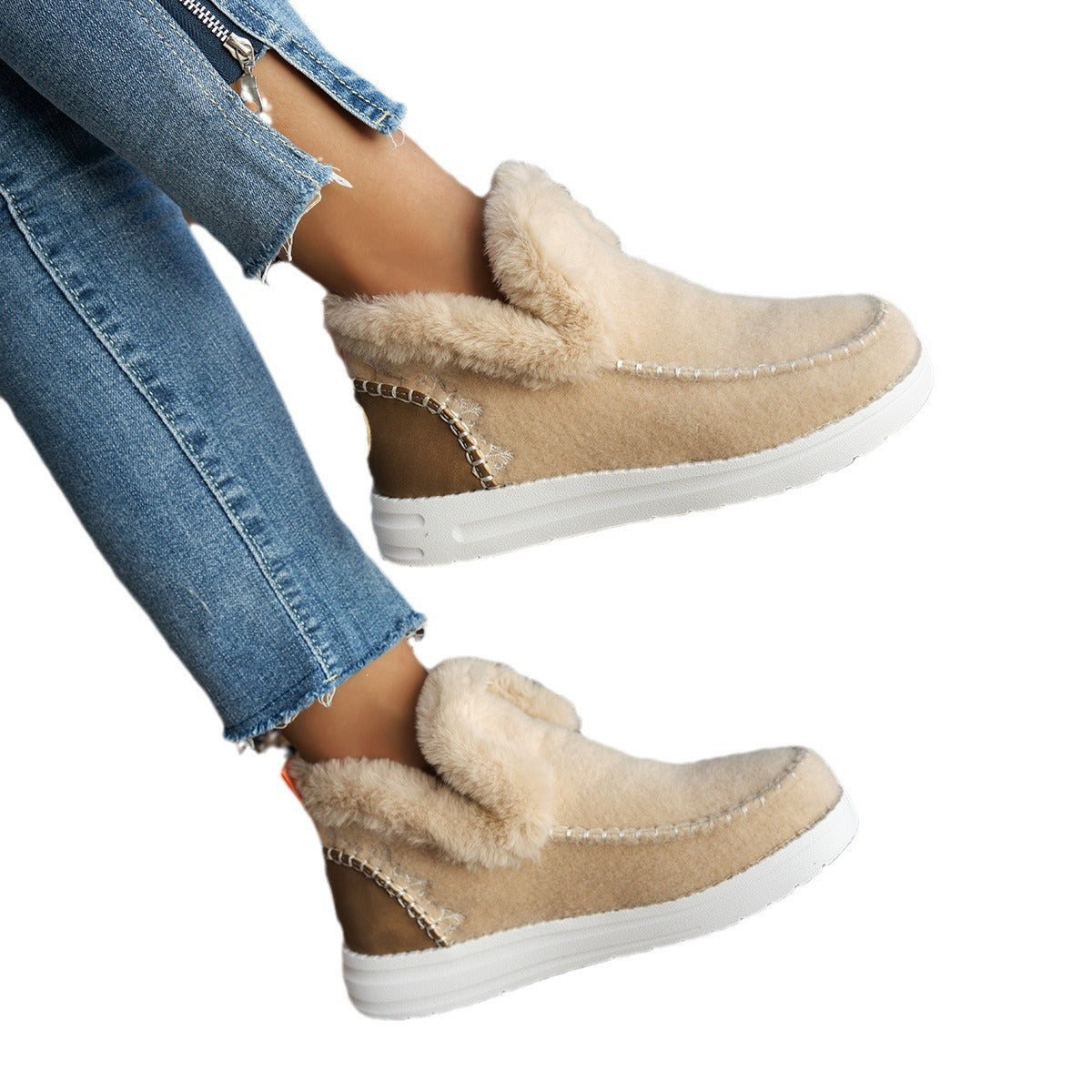 Women's Winter Cotton Plus Size Fleece-lined Thicker Women's Shoes