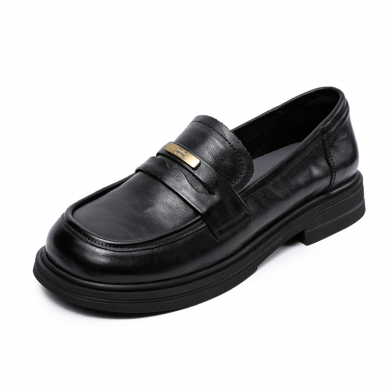 Women's Beautiful Original Color Spring Simple High-grade Slip-on Pumps British Loafers