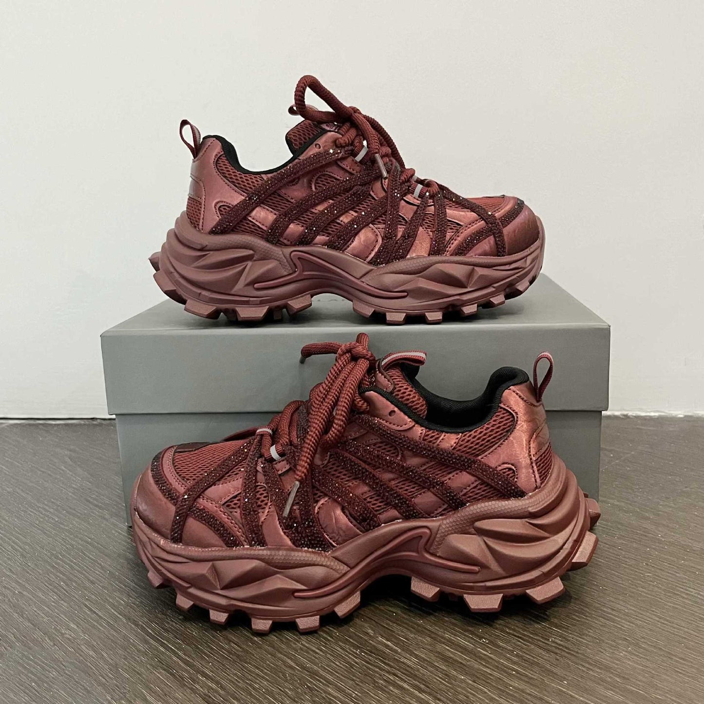 Women's Dad Spring European Goods Fashion Rhinestone Height Women's Casual Shoes