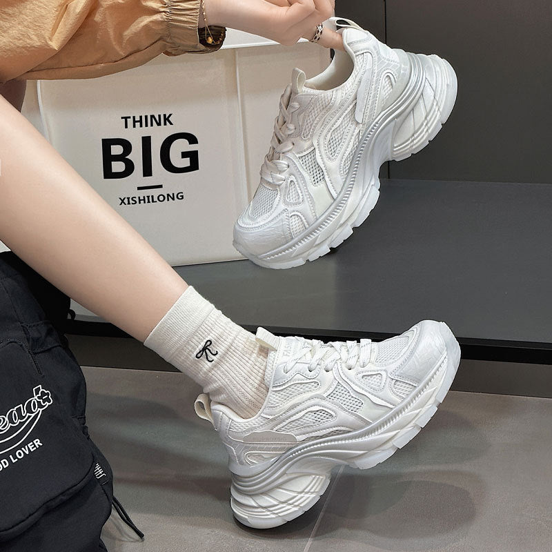 Women's Bottom Fashion Clunky Height Increasing Lightweight Casual Shoes