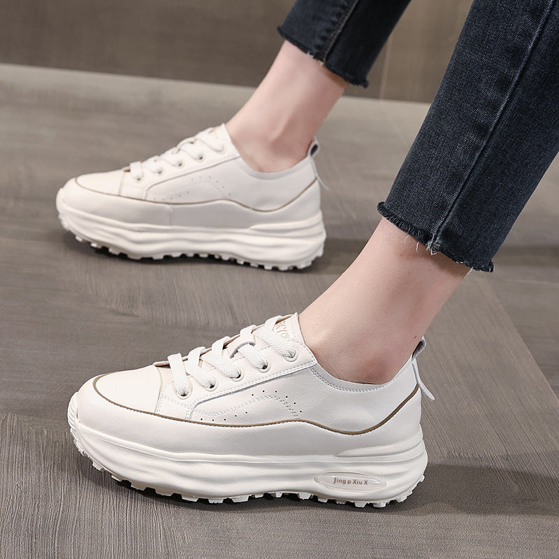 Women's Light White Spring Flat Foam Platform Casual Shoes