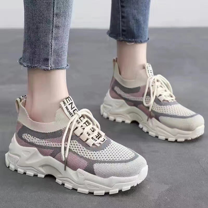 Women's Trendy Flying Woven Breathable Tide Shake Sneakers