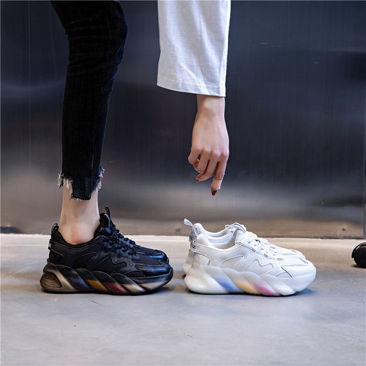 Women's Bottom Dad Thick Spring Genuine Flat Women's Shoes