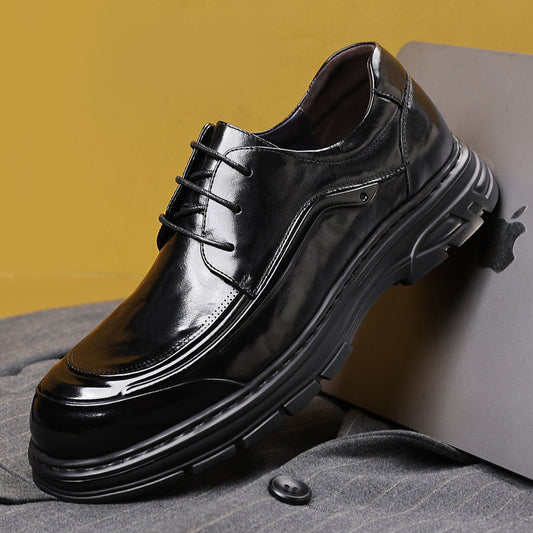 Men's First Layer Cowhide British Style Genuine Leather Shoes