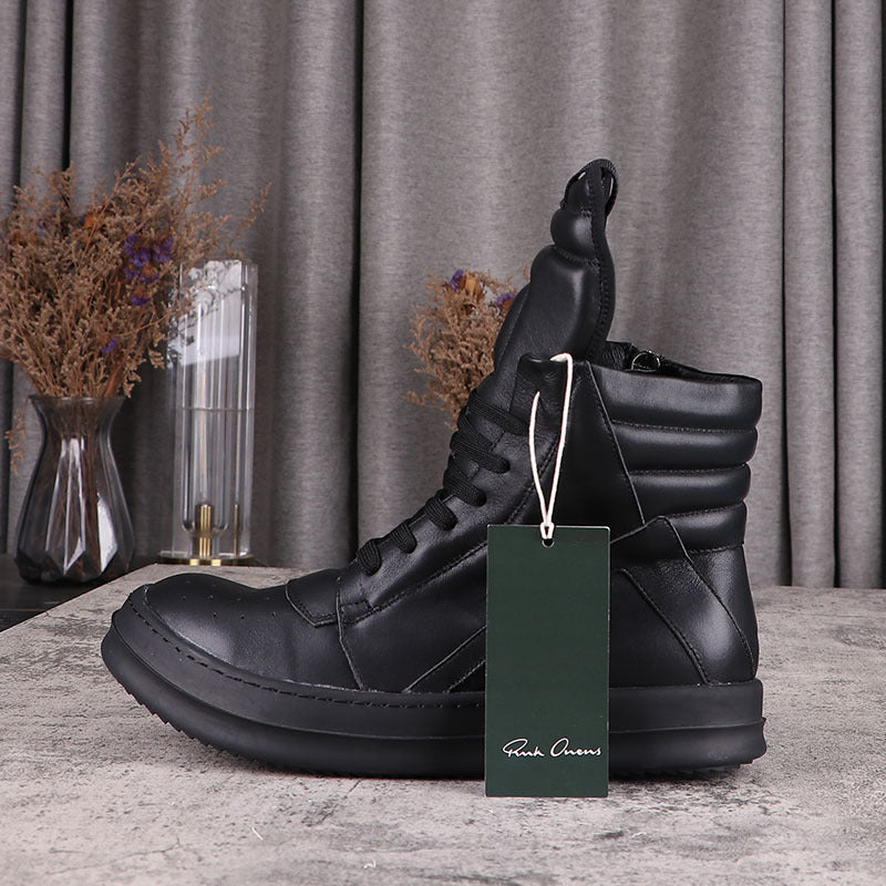 Women's & Men's Thick-soled Elevator Ankle Trendy All Black Men's Board Shoes