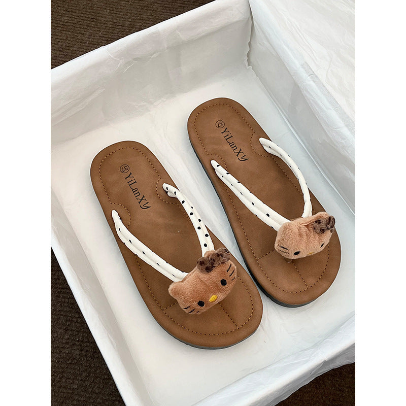 Cute Flip-flops Outerwear Female Summer Versatile Soft Bottom Sandals