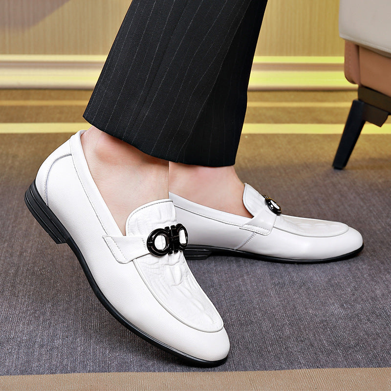 Men's Bottom Spring Korean Style Trendy Versatile Cowhide Leather Shoes