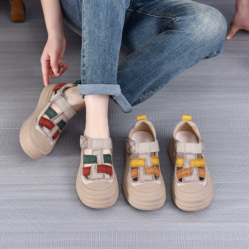 Women's Platform Color Matching Pumps Flat Soft Casual Shoes