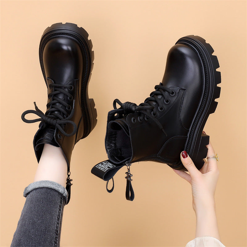 Women's Korean Style Martin British Autumn Thick Bottom Breathable Fried Boots