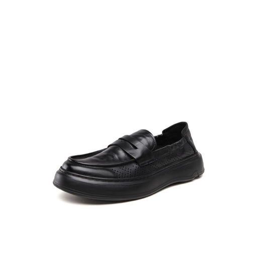 Men's First Layer Cowhide Perforated Soft Bottom Loafers/doug Shoes