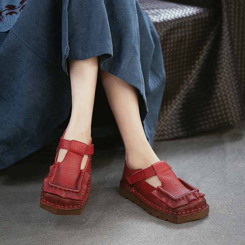 Women's Square Toe Platform Comfortable Commute Big Women's Casual Shoes
