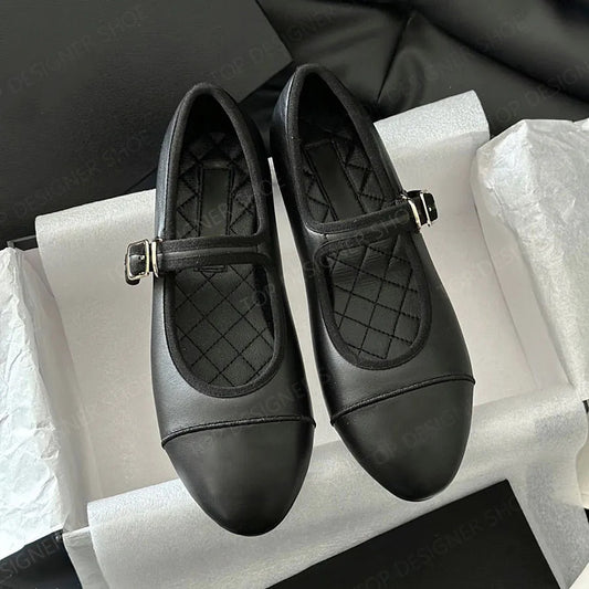 Women's Classic Style Mary Jane Genuine Embroidery Vintage Round Head Loafers