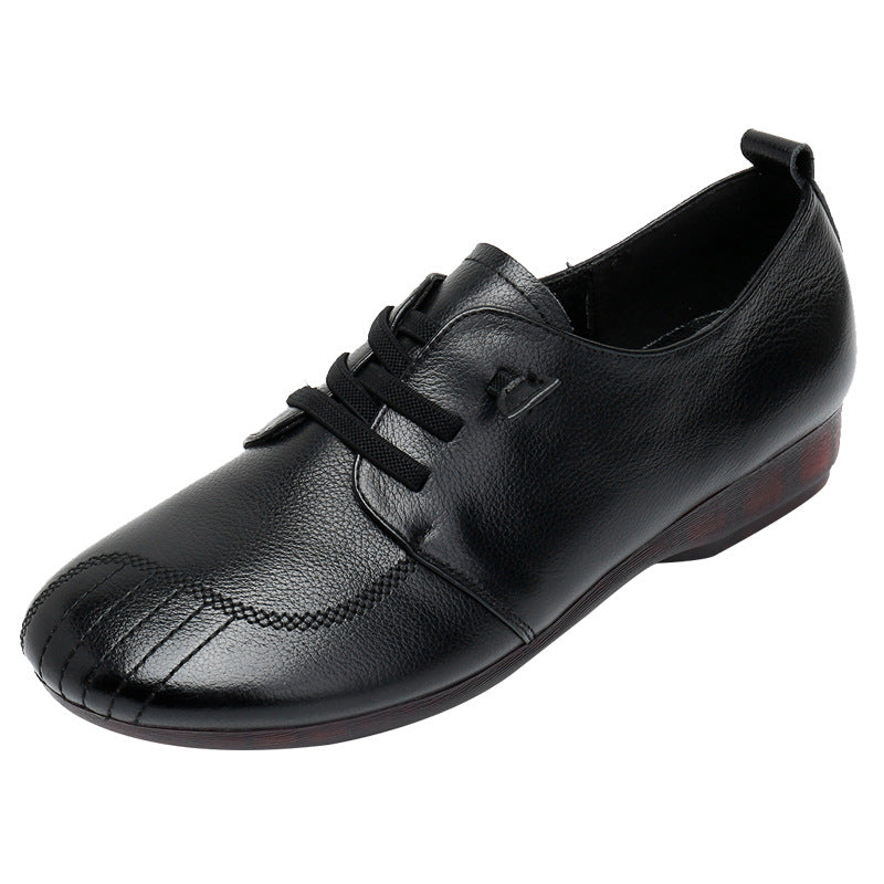 Women's Pumps Spring Soft Bottom Surface Retro Flat First Men's Shoes