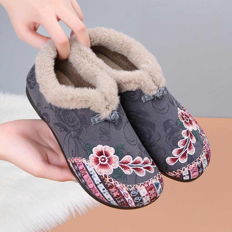 Old Cloth Cotton Embroidered Bag Fluffy Women's Shoes