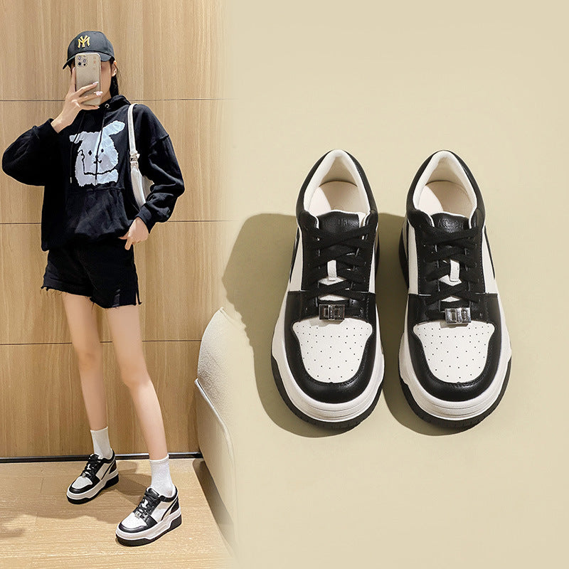 Women's Platform Hidden White Retro Easy Matching Casual Shoes