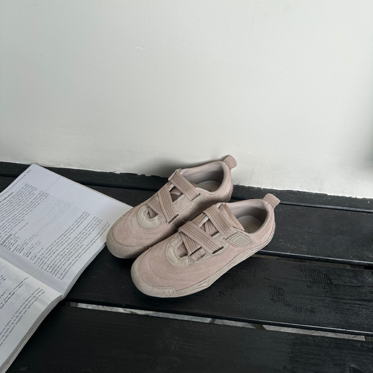 Women's Cowhide Retro German Training French Velcro Strap Women's Sports Shoes