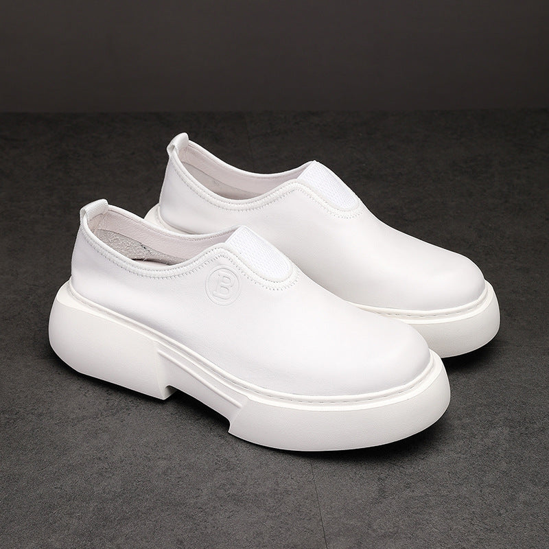 Men's Summer Driving Comfortable Platform Elevator Wild Leather Shoes
