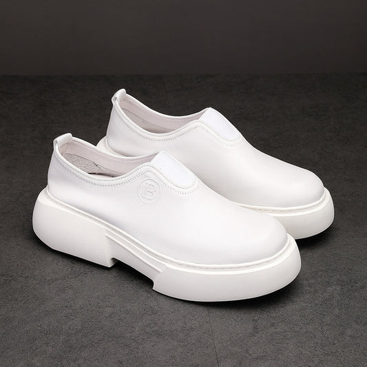 Men's Summer Driving Comfortable Platform Elevator Wild Leather Shoes