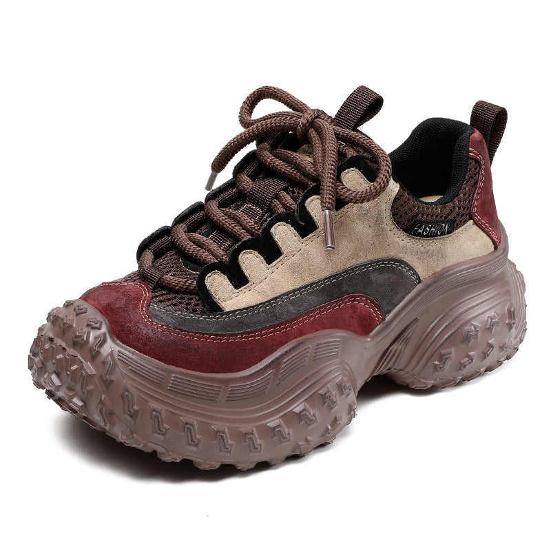 Women's Genuine Thick Bottom Vintage Pineapple Durian Dad Sneakers