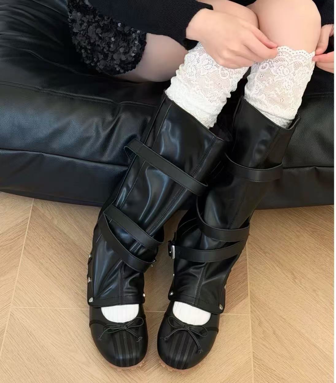 Women's Sheepskin Invisible Elevated Korean Style Detachable Sandals