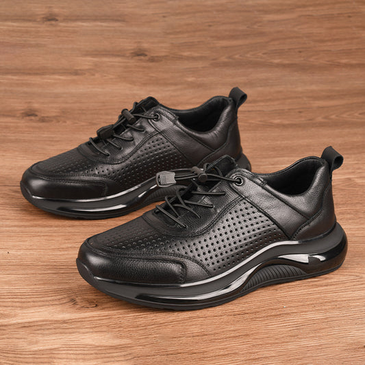 Men's Lightweight Breathable First Layer Cowhide Leather Shoes