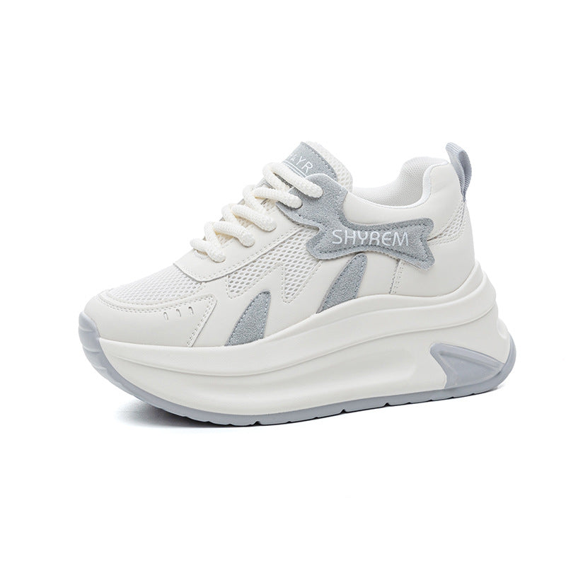 Platform White Good-looking Summer Mesh Increased Casual Shoes