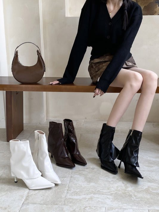 Women's Autumn Stiletto Temperament Slimming French Fashion Sexy Women's Leather Boots