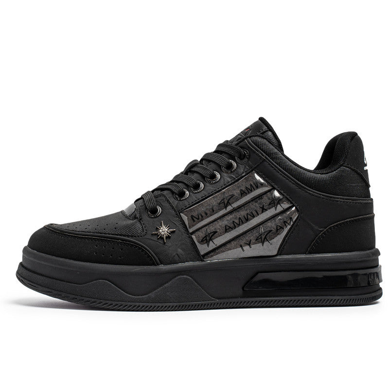 Fan Height Increasing Insole Black National Fashion Thick Casual Shoes