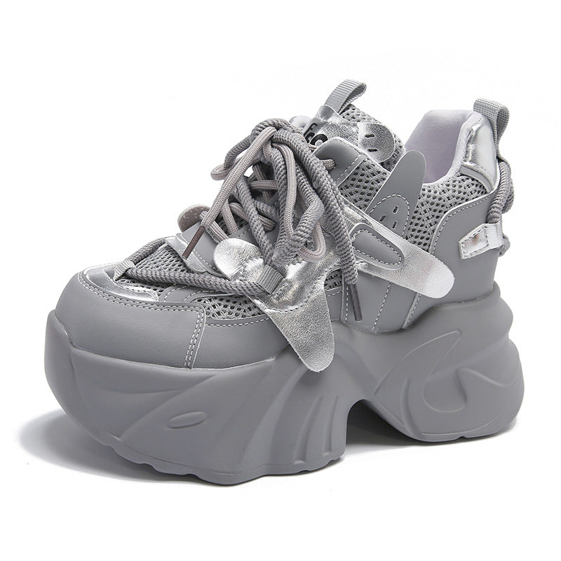 Women's Mesh Surface Platform Small Height Increasing Women's Sports Shoes
