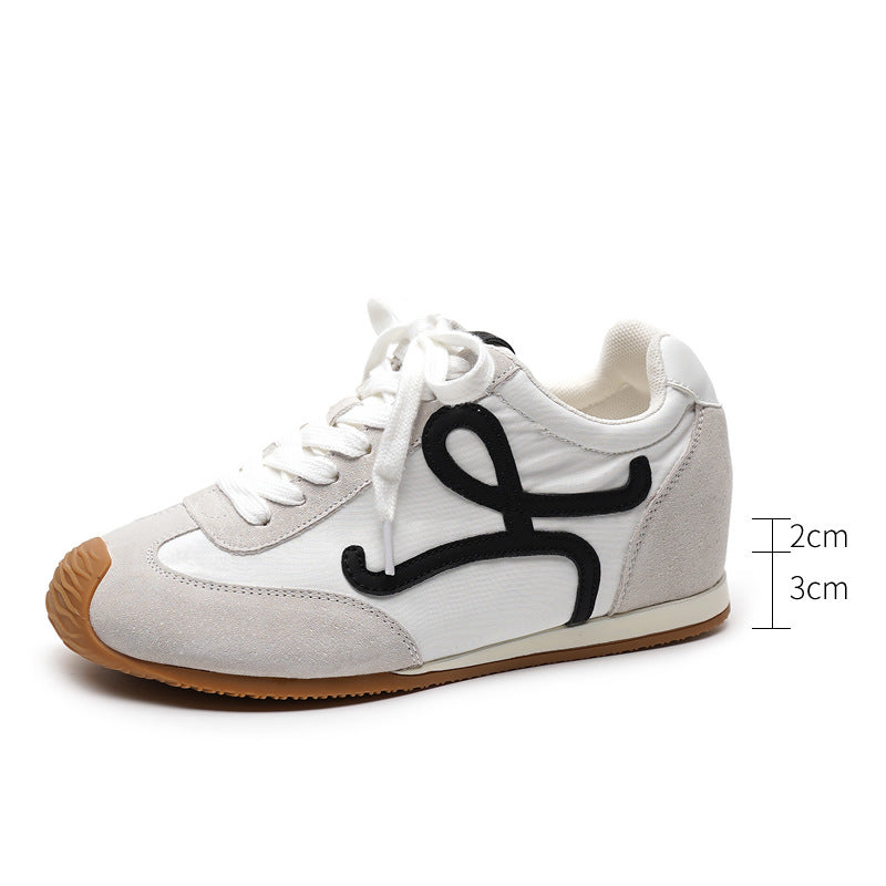 Women's Increasing Insole German Training Spring Niche Fashionable Flat Retro Red Casual Shoes