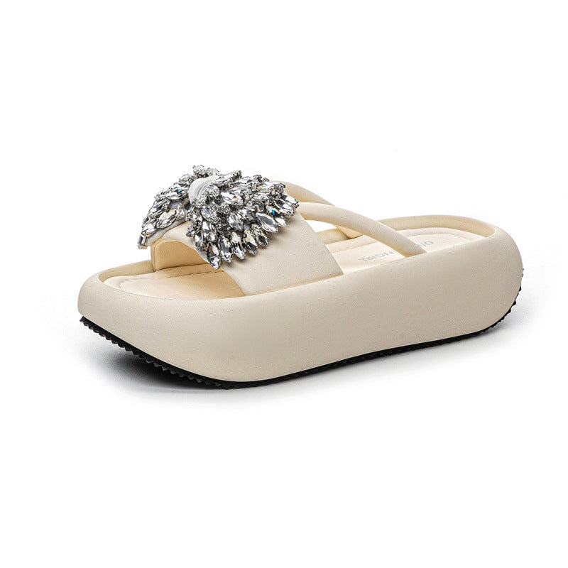 Women's Version Thick Bottom For Outdoors Breathable Height Increasing Leisure Slippers