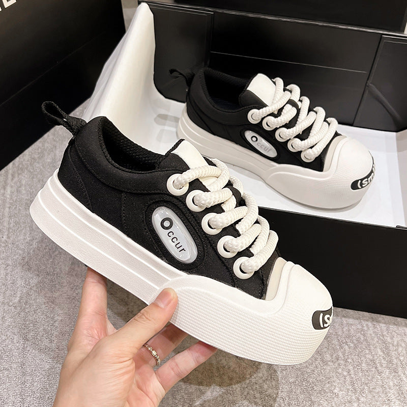 Women's Yan Raise The Bottom Ugly Cute Smiling Black White Casual Shoes