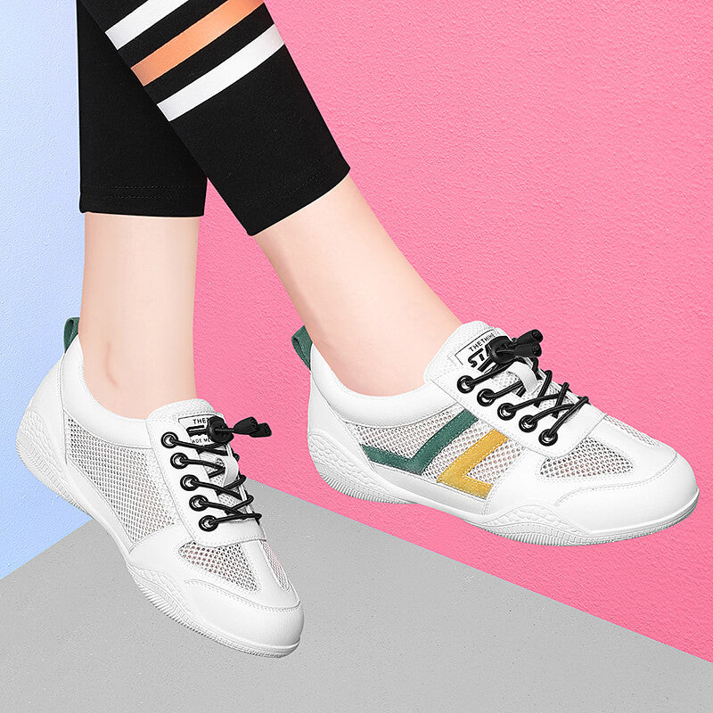 Women's Genuine Versatile White Hollow Mesh Surface Casual Shoes