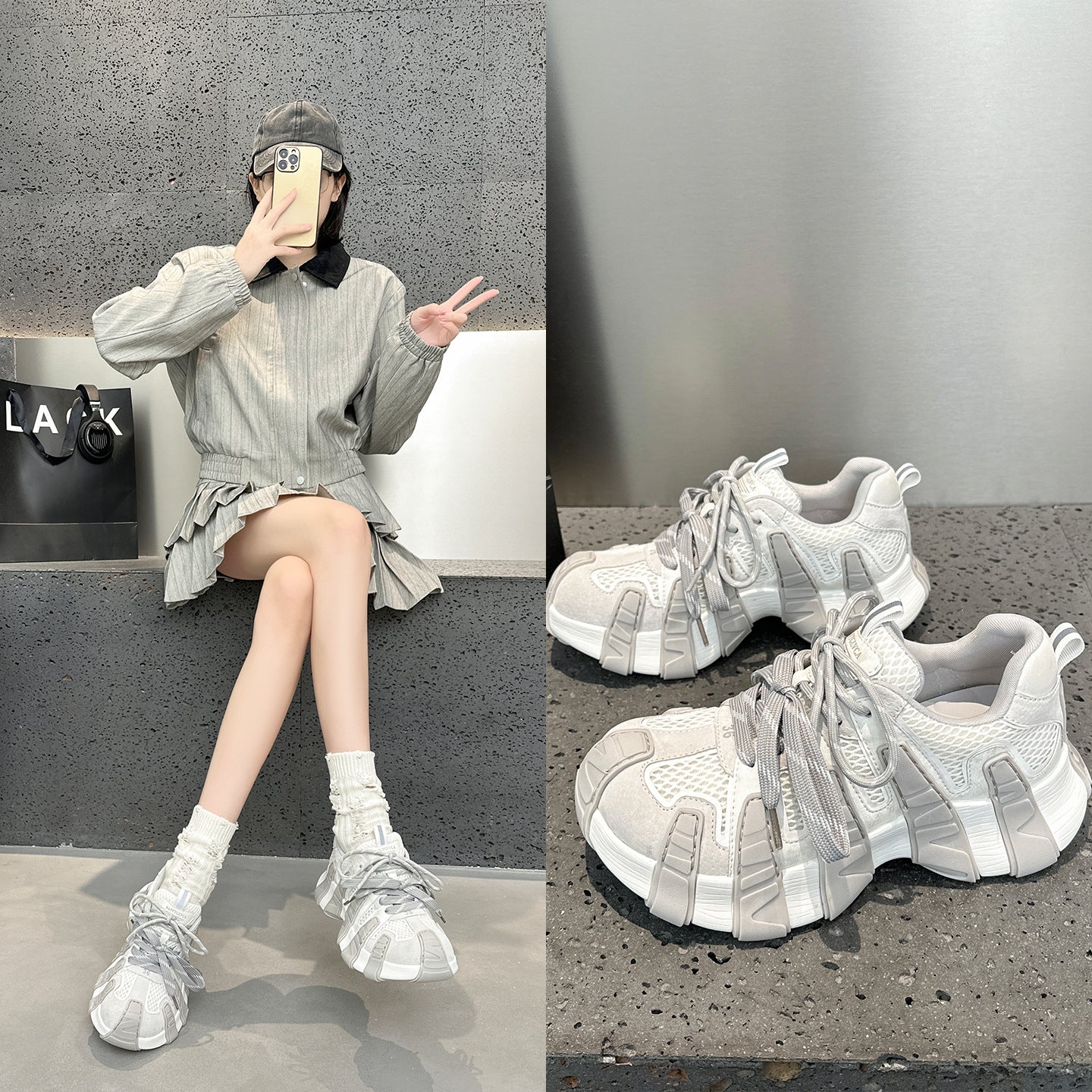 Women's Thick Bottom Octopus Dad Spring Genuine Show Feet Little Women's Sports Shoes