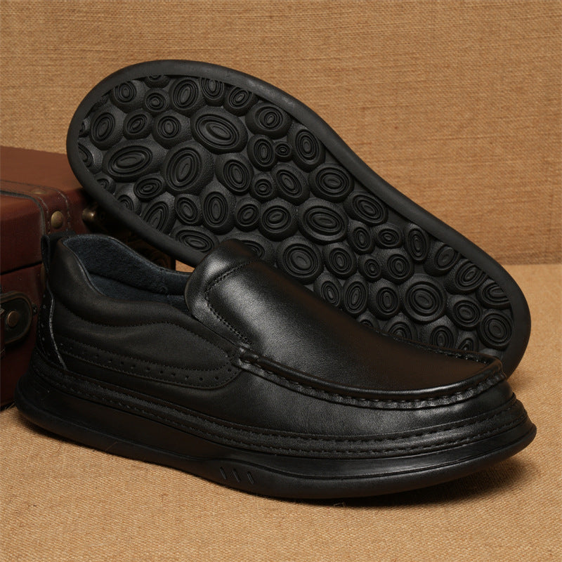 Men's British Style Fashion Rubber Sole Shoelace Decorative Leather Shoes