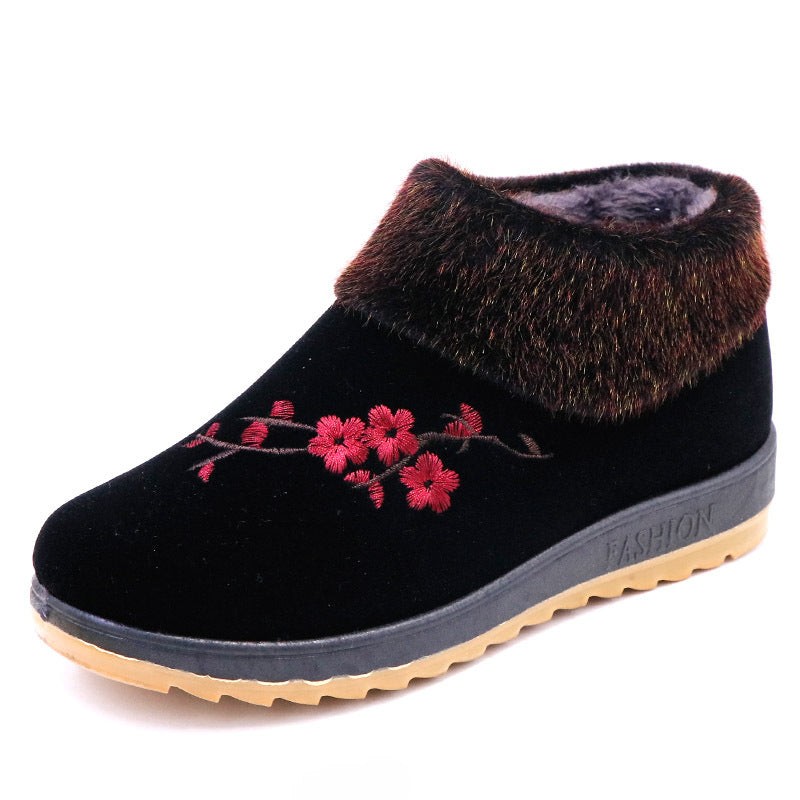 Women's Winter Cotton Fleece-lined Thickened Short Round Boots