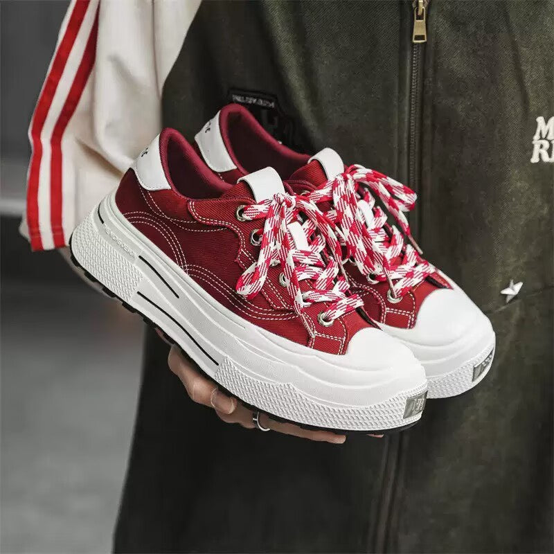 Women's & Men's Versatile Trendy Breathable Platform Retro Couples For Black Men's Board Shoes